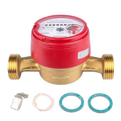 SPEWA Contatore acqua, acqua calda, calibrata 2025, QN 2,5, BL 130 mm, 1 pollice AG
