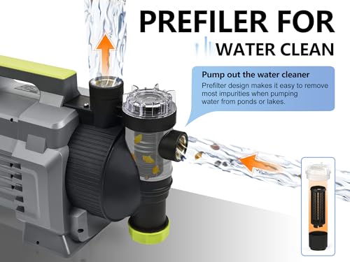 Image of FLUENTPOWER Shallow Well /Deep Garden Pump, 1.5HP 1300GPH Portable Water Booster Jet Pump with Automatic Pressure Switch for Home, Garden, Lawn, Sprinkler Irrigation, Lift 150FT