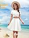 DRESSTELLS Falda Mujer Mini Corto Elástica Plisada Básica Multifuncional White-Midi XL