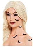 shoperama 6 Selbstklebende 3D Fledermaus Sticker zur Deko von Haut und Haaren Bat Kostüm-Zubehör Tattoo Halloween