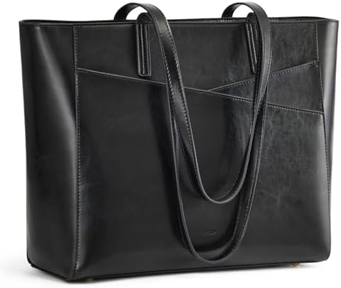 Kattee Work Tote Bags for Women Large Leather Tote Bag with Lapto...