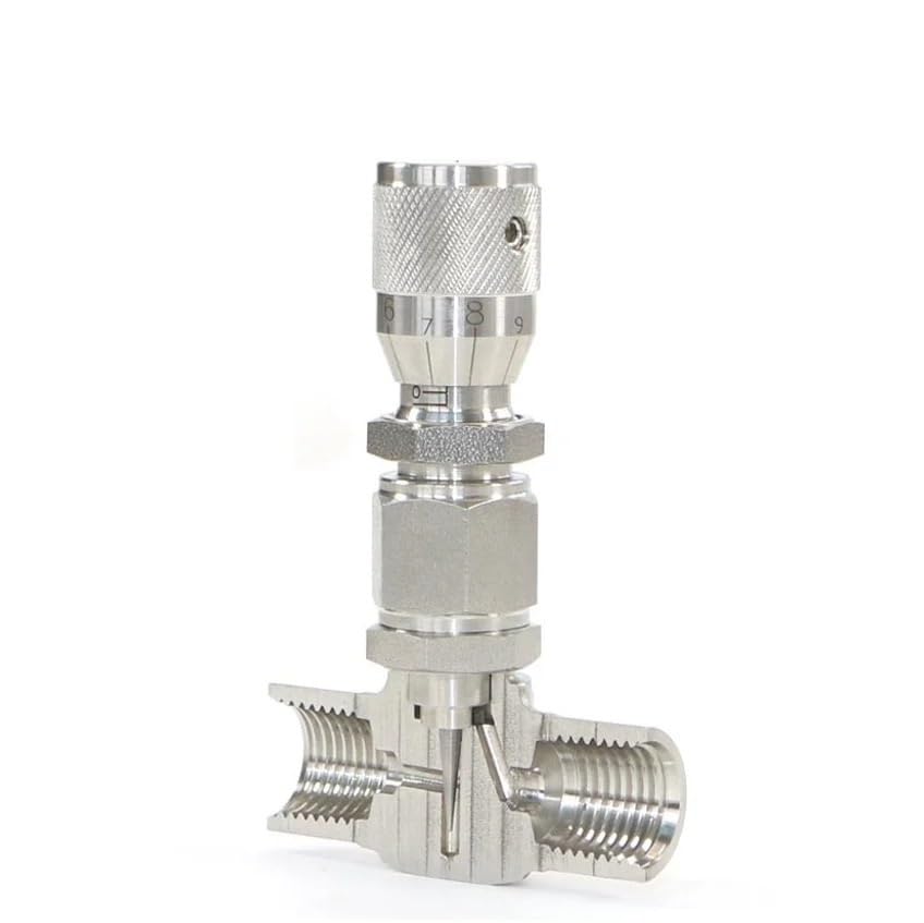 1PC Stainless Steel 316 Metering Needle Valve Flow Regulating 3000psig Compression Fitting, Tube Fitting - LOK(1/8 inch)