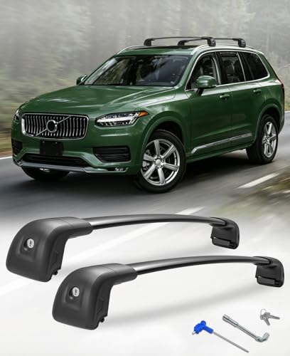 HmmtyRack 330lbs Lockable Roof Rack Cross Bars Compatible with Volvo XC90 XC-90 2016-2026 (for Flush Roof Side Rails) Heavy Duty Aluminum Roof Rails Crossbar for Rooftop Cargo Luggage Kayak Bike Rack