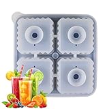 Cubiteras | Cubitera De Silicona Con 4 Cavidades Para Congelador - Fabricador 4 Cavidades Desmoldado Fácil Grandes Para Cócteles Whisky Cocina Camping Bares Bodas Hombres Mujeres | para Cócteles Bar e