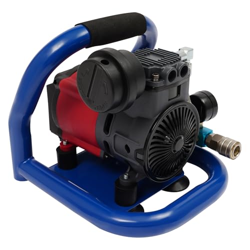 POTYYH Compresor de aire de 7 bares, compresor de batería con manómetro mecánico, 2800 rpm, 250 l/min, para clavadoras neumáticas, infladores de neumáticos, lápices de pintura en aerosol