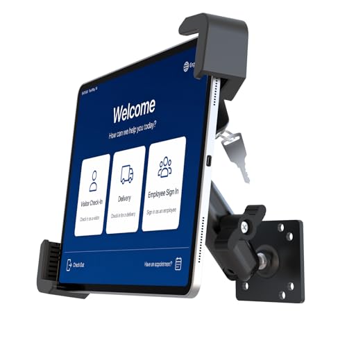 CANHET Metal Lockable Wall Tablet Mount with Adjustable Arm, Anti-Theft Tablet Kiosk Holder for Retail Store, Restaurant, Office Reception & Business POS Display, Fits 7-11" iPad Pro Air Mini