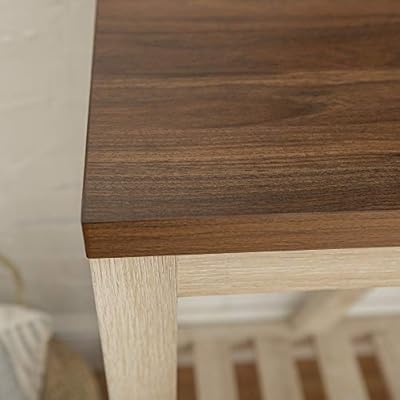Walker Edison Modern Farmhouse Accent Entryway Table Entry Table Living Room End Table, 52 Inch, Dark Walnut and White… 41Ahcjks UL. SS400