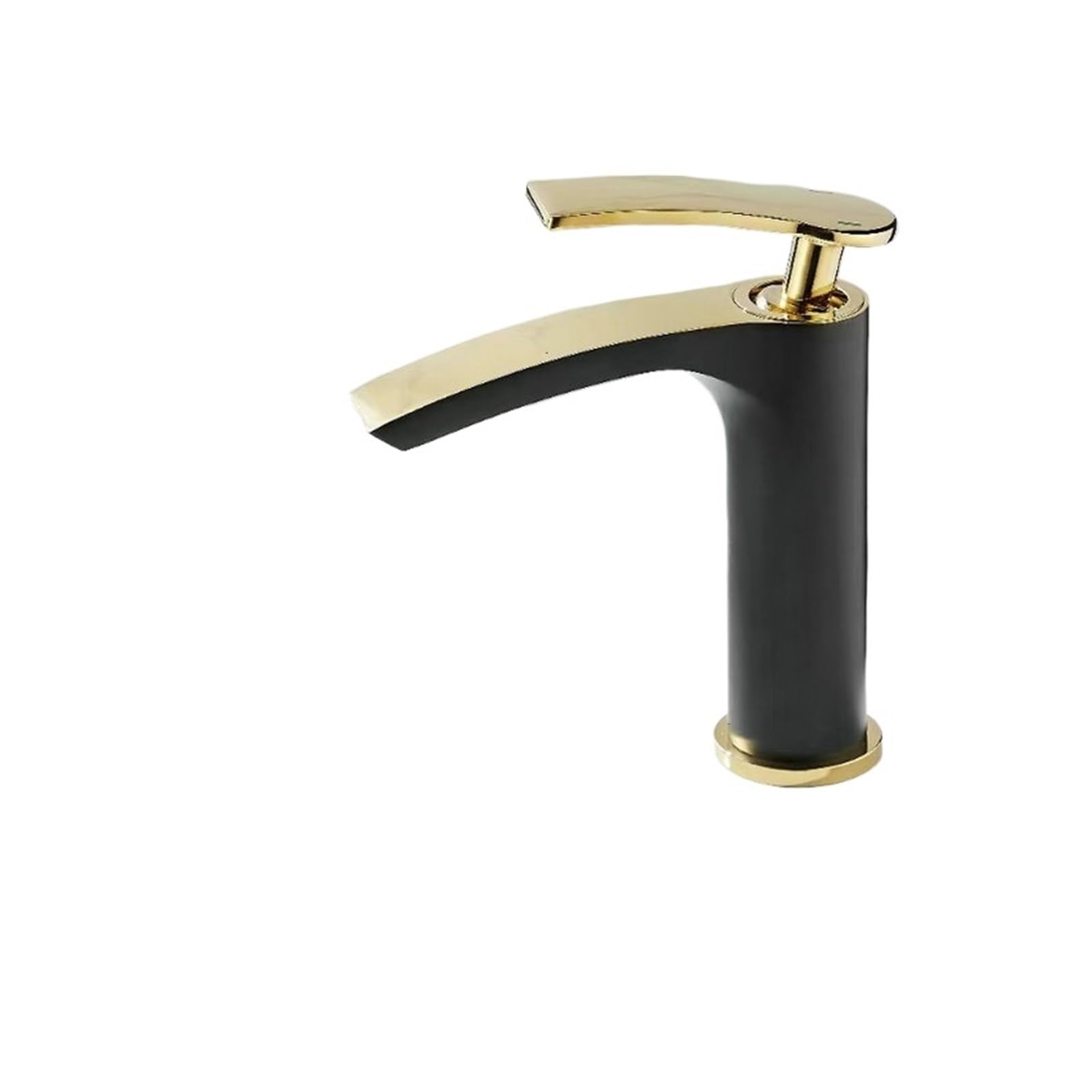 Gqnblvhzupdm Black Gold Short Kitchen Faucets, Basin Faucet Brass Mixer Hot Cold Tap, White/Chrome/Black/Gold Bathroom Waterfall Faucets(Black Gold Short)