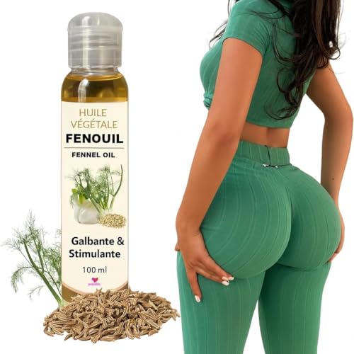 Huile de Fenouil Pure -Grossir le Fessier-Hanches-Volume Poitrine -Effet BBL naturel-100% Naturelle -100Ml I Love My Popotin