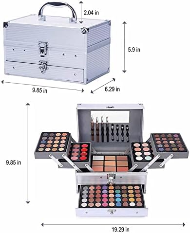 UNIFULL 132 Color All- In- One Makeup For Women Full Kit,Professional Makeup Kit,Makeup Gift Set for Women,Girls&Teens,Include eyeshadow/lipstick/concealer/Lip Gloss/Eyeliner/Mascara（006N2-Silver） — view 5