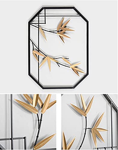 Erddcbb Creativity Metal Wall Decor Pane Bamboo Metal Wall Art Hollow-Carved Design Iron Wall Sculptures New Chinese Style Suitable For Living Room Bedroom Hotel Office #TOP2