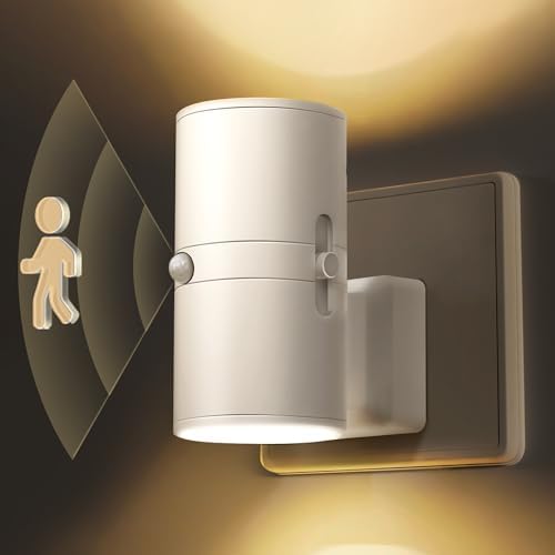 LOHAS-LED Bewegungsmelder-Nachtlicht,Nachtlicht Steckdose,Warmweiß 3000K | 3 Modi (ON/AUTO/OFF),Helligkeit einstellbar 0-100LM Dimmbares für Flur Küche,Bad,Schlafzimmer,Treppenaufg