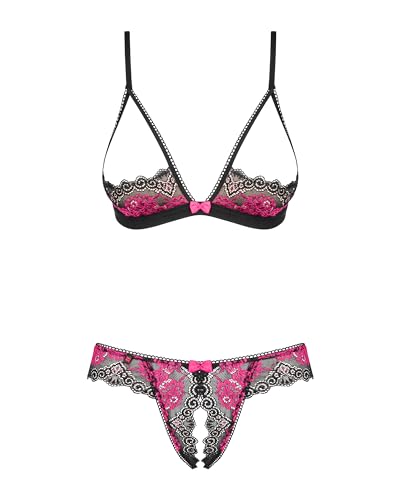 Obsessive Ouvert M306 Ensemble soutien-gorge pour femme - noir - S/M