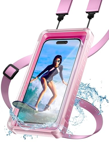 Topgo WPC01 Waterproof Phone Case With Crossbody Lanyard For Snorkeling, Diving And Filming [Underwater Screen Touchable & Water Protector] Cell Phone Dry Box Up To 7 Inch cover