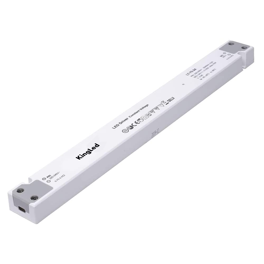 Kingled - Alimentatore Modello Actec LT-75-24 Driver 75W DC 24V Ultra Slim Lineare Idoneo Installazione su Legno e Cartongesso per Strisce Led