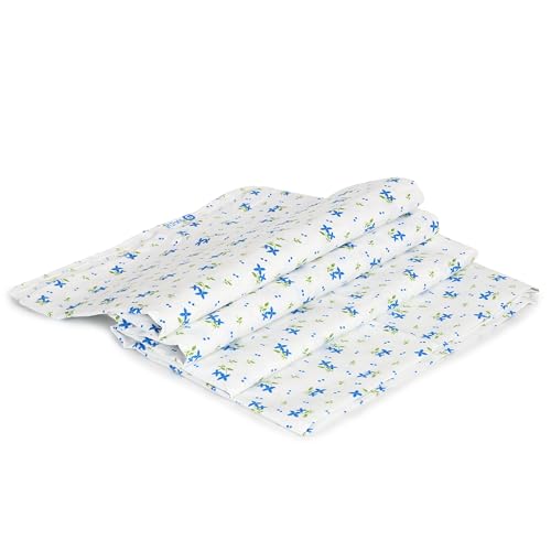Image of HOUSE FOX Cotton Summer | Single Layer | Thin | Non AC and AC Blanket | Dohar Single Bed Cotton Blankets for Summer | Throw Blanket | Upper Blanket | 152.4 x 228.6 cm (1, Floral Blue, Single)