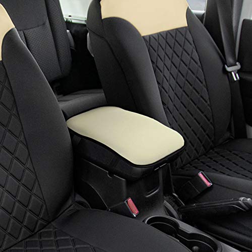 Image of FH Group Neosupreme Beige Flat Pattern Center Console Pad - Water-Resistant Armrest Cover Protector for Cars, SUVs & Trucks