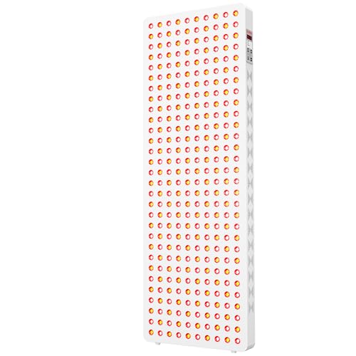 Image of Red Light Therapy Panel for Full Body 400W 5 Wavement 300 Dual Chip LEDs 630+660+810+830+850nm Red and Near Infrared Lamp Therapy Device with Timer & Stand Pain Relief Face Skin Health Sleep