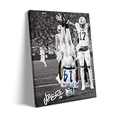 B.B.F MAKE American Football Sports Canvas Wall Art Amon-Ra St Brown 7 Framed Poster Wall Decor Print For Kids Teen Birthday Gifts Rugby Star Pictures for Living Room Bedroom Home Decoration, 11x14in