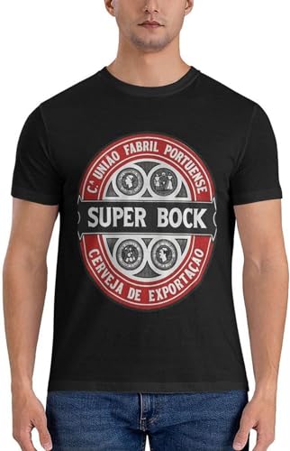 Weinafang Super Bock Vintage T-Shirt T-Shirts T Shirts For Men Cotton Graphic Shirt Black M