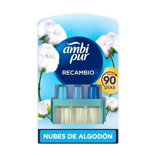 AMBIPUR 3Volution Nubes de Algodón Recambio Para Ambientador Eléctrico - 21 ml