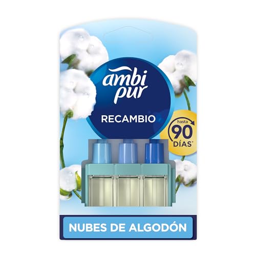 AMBIPUR 3Volution Nubes de Algodón Recambio Para Ambientador Eléctrico - 20 ml, El embalaje puede variar