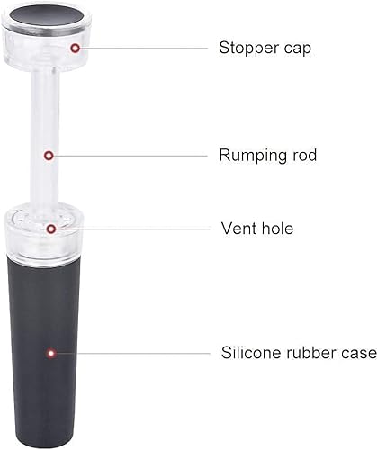 Miniatura 6 de Paquete de 6 tapones de vino al vacío, tapas de silicona reutilizables, corchos eliminadores de aire, sellador de botellas de vino a prueba de fugas