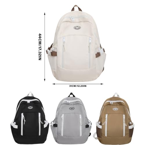 Sac à dos nylon femme gris à grande capacité pour un rangement élégant au quotidien