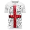 St Georges Cross Mens T Shirt Front and Back Print Patriotic English Heritage Tee Top Unisex Sportswear Gift for Men, XXL, White #3