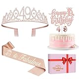 49 Birthday Decorations for Women Including Birthday Sash and Tiara, Cake Topper and Candles, 49 Year Old Gifts for Women, Rose Gold Party Favor Supplies