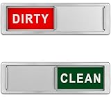 Dishwasher-Magnet-Clean-Dirty-Sign Premium Non-Scratching Strong Magnet or 3M Adhesive Options Indicator Tells Whether Dishes Are Clean or Dirty (Silver)