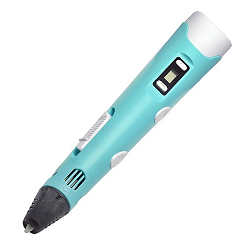 Plumas para impresión 3D, Aishtec 3D Pluma Inteligente Pen Bolígrafo de Impresión Estereoscópica con Soporte de Seguridad para Crear y Modelar Figuras 3D