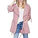 Produktbild TEBAISE Windjacke Damen Stilvolle Revers Mantel Turn Down Übergangsjacke Swing Saum Blazer Casual Outwear Einfarbige Wasserfallkragen Knielang Jacke 2019 Herbst Winter Strickjacke mit Kordel Taschen