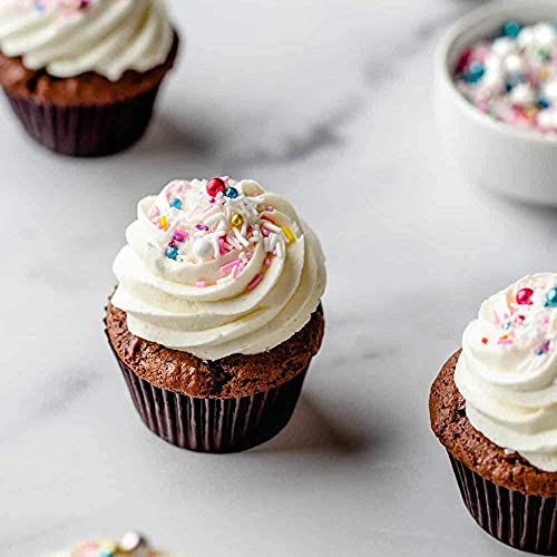 Image of Jamboree 500pcs Cupcake Liners, Cupcake Wrappers, Disposable Cupcake Paper Baking Cups for Cake Balls, Muffins, Cupcakes and Candies. (Assorted Bright Colors) (1500, Brown)