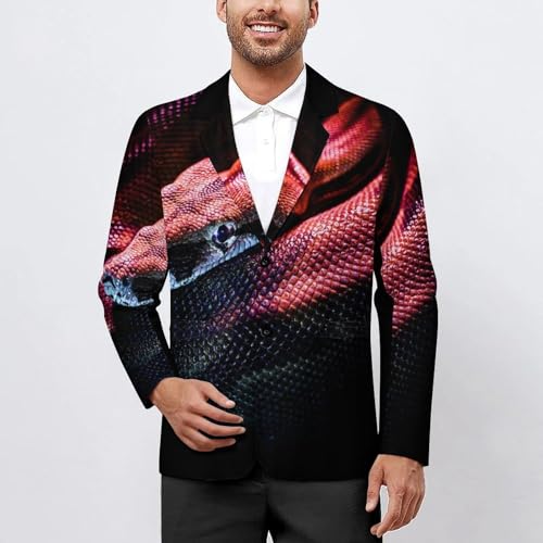 Red Snake Classic Suits Blazer for Men Business Tuxedo Jacket Sport Coat Two Buttons2