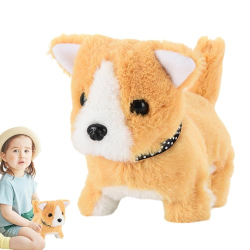 Cachorro robot, cachorro eléctrico - Juguete interactivo para caminar inteligente para cachorros de peluche ladrando - Perro robot electrónico interactivo y portátil para cumpleaños, niños y