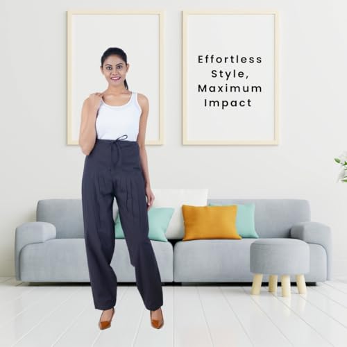 Image of Happy Bunny Salwar Pant - Modern Style Pure Cotton for Women - Ethnic Semi Patiala Trouser - Office,Home - All Day Comfort Wear with Drawstring
