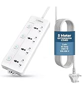 Embox 5 Meter Extension Board with USB| Extension Board with Switches 4 Universal Sockets 6A Spik...