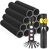 Henoyso 36 Pcs 1.77' x 10' Cardboard Tubes for Crafts Easter Cardboard Paper Thick Craft Rolls Tubes Paper Tubes Empty Toilet Paper Roll for Craft DIY Art Classroom Teacher Supplies(Black)