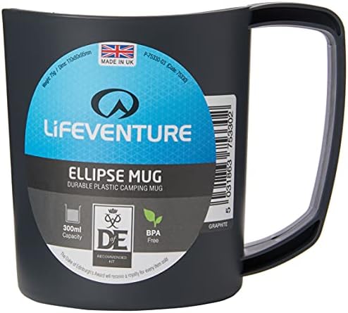 Lifeventure Ellipse Plastic Mug For Camping, Travel & Outdoor - Graphite