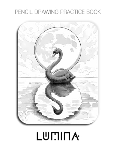 Pencil Drawing Practice Book - Lumina: Mastering Swan Silhouettes, Radiant