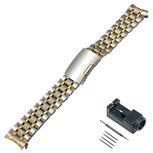 Love+djl Bracelets de montre Curved End-Edelstahl-Armband-Uhrenarmband-Handgelenk-Bügel 18mm 20mm 22mm (Band Width : 20mm) Cover