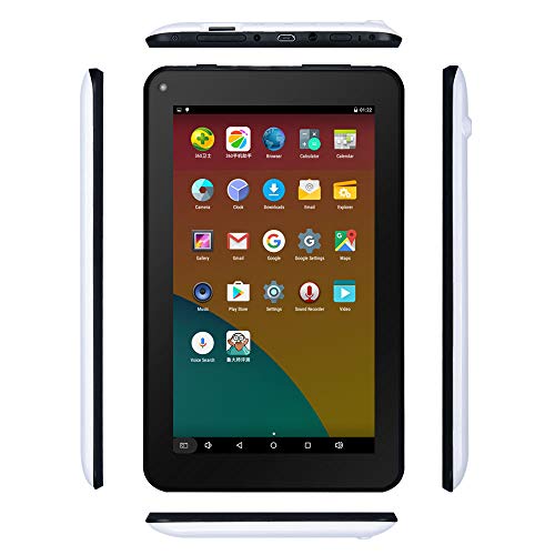 Haehne 7 inch Tablet, Android 6.0, Quad Core Processor, 1G RAM 16GB Storage, Full HD Display, Dual Camera, FM, WiFi Only, Bluetooth, White