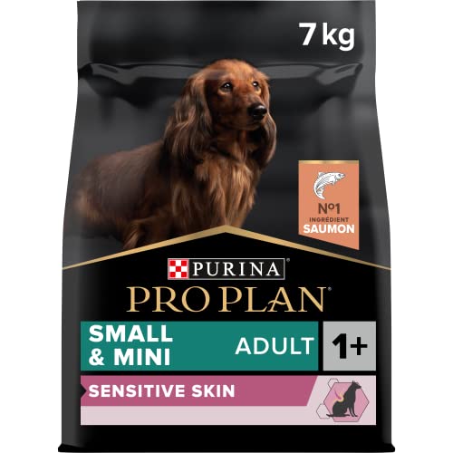 PRO PLAN Small & Mini Adult Sensitive Skin Riche en Saumon - 7 KG - Croquettes pour chiens adultes de petite taille ayant une peau sensible
