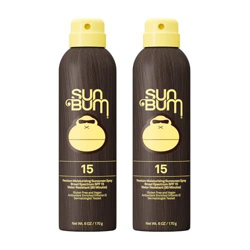 Sun Bum Original SPF 15 Sunscreen Body Spray - Broad Spectrum Moisturizing Sunscreen with Vitamin E - Hawaii 104 Act Compliant (Made without Octinoxate & Oxybenzone) - 6 oz (Pack of 2)