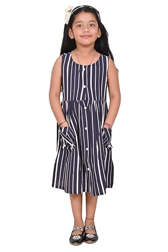 Image of CMMCHAAH Pure Cotton Printed Frock Dress for Girls| Kids Dress |2-12 Years Sizes | Knee Length Frock Dress