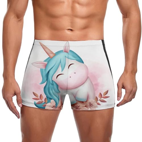Maillot de bain slip short de bain licorne homme boxer swimming trunks