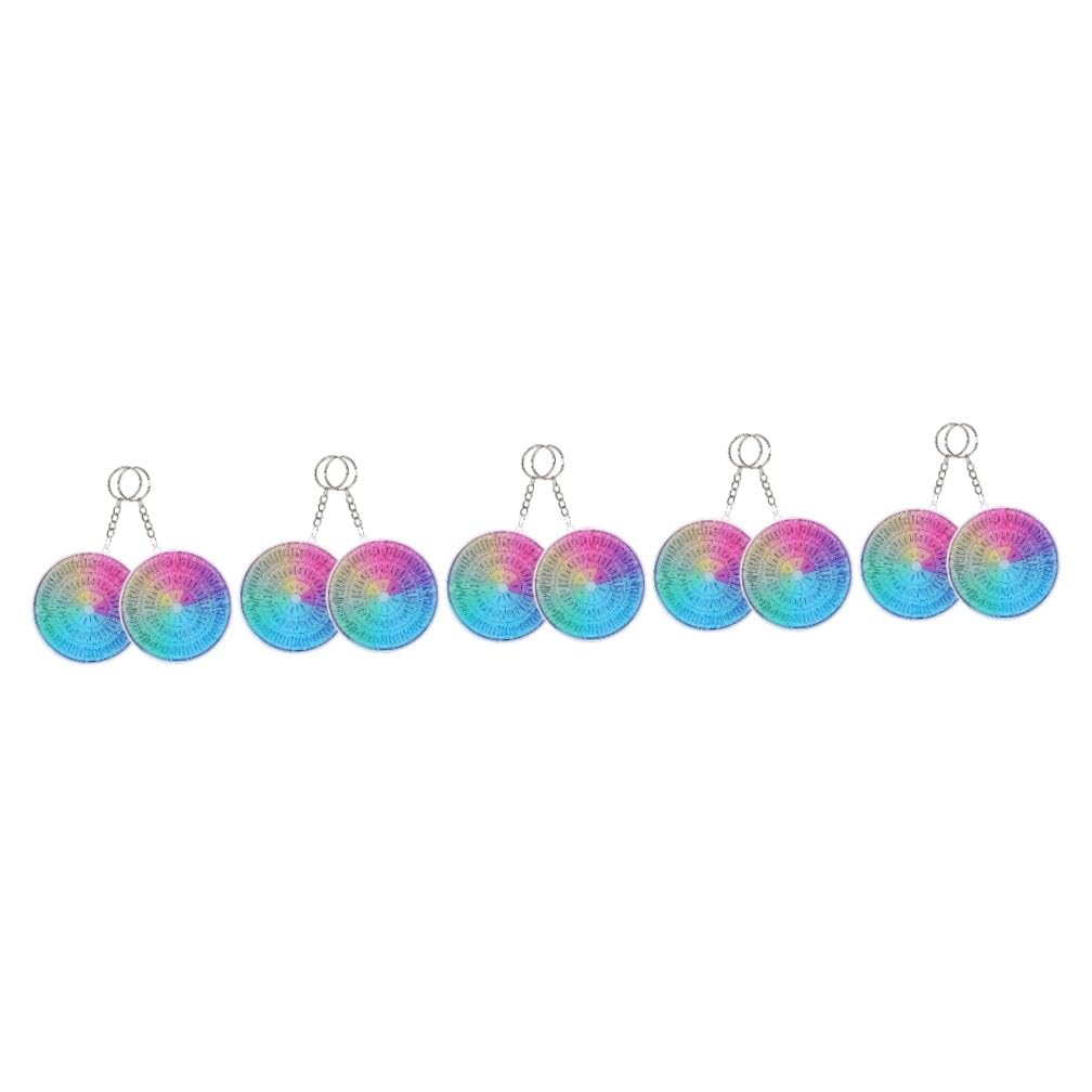 LIFKOME 5 Set Portachiavi A Forma Di Cuore Con Cordino Decorativo A Forma Di Ruota Dei Sentimenti Ciondolo Per Bomboniera 2 Pezzi * 5