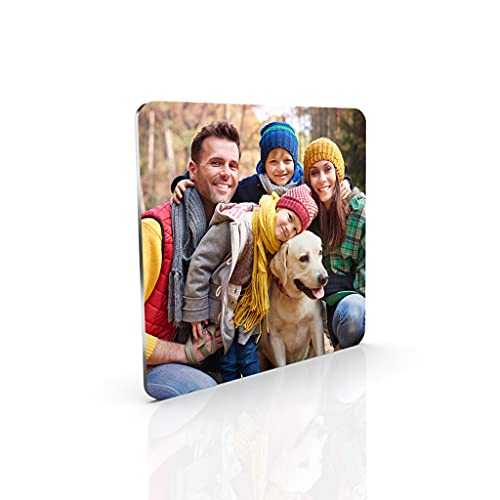Product Image of the Smile Art Design Upload 4 Images Custom Magnet Glossy Metal Print with Your Photos 4 Piece Set Square Fridge Magnet Personalized Photo Collage Picture Photo Gifts Wedding Gift Kitchen Decoration