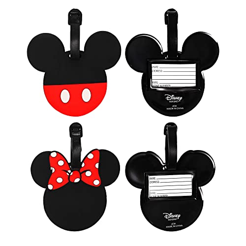 Disney Mickey Mouse and Minnie Mouse Luggage Tags PVC 4-Piece Set - Mickey and Minnie Suitcase Tags and Travel Tags - Disney Luggage Tag 7